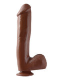 "Basix Rubber Works - 10 Inch Dong With Suction - Brown PD4222-29"