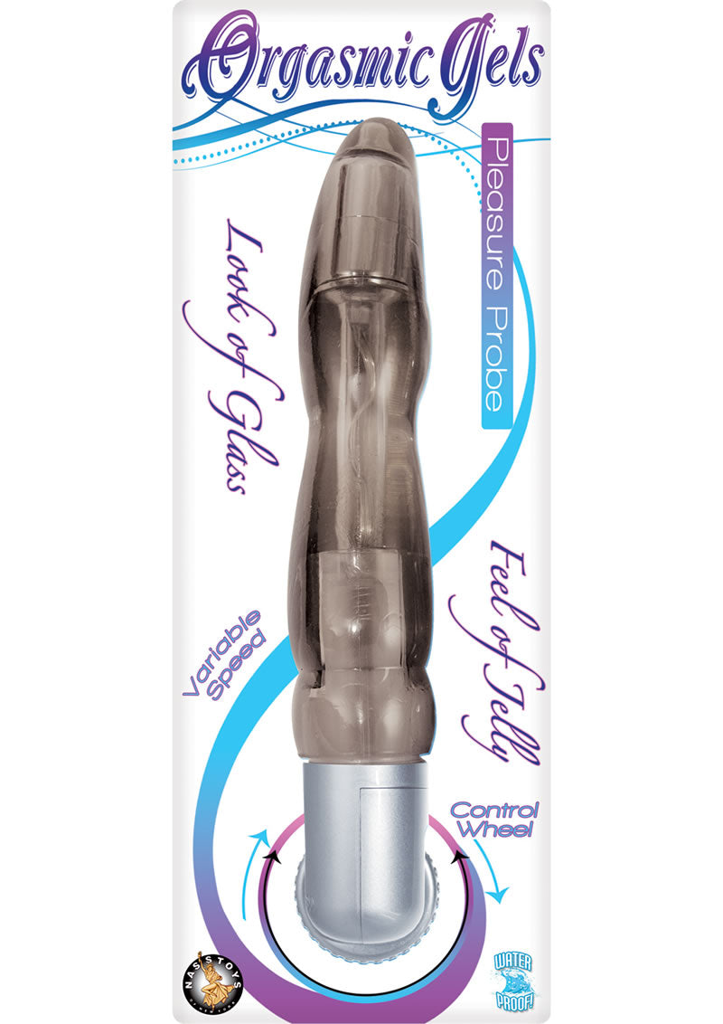 Vibrador Orgasmic Gels Pleasure Probe, resistente al agua, color humo, 6,5 pulgadas