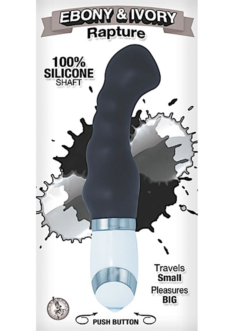 Ebony and Ivory Rapture Vibrator Waterproof Black 5.37 Inches
