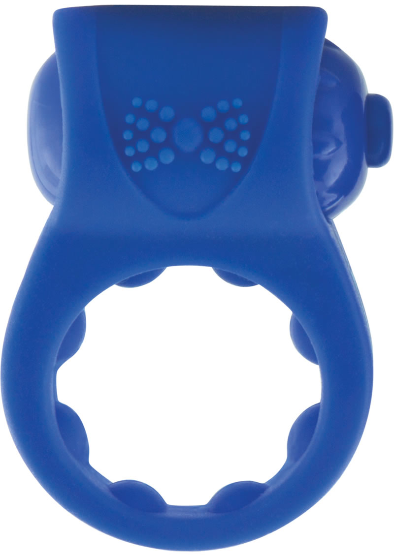 Anillo vibrador de silicona Primo Tux resistente al agua, color azul, 6 unidades