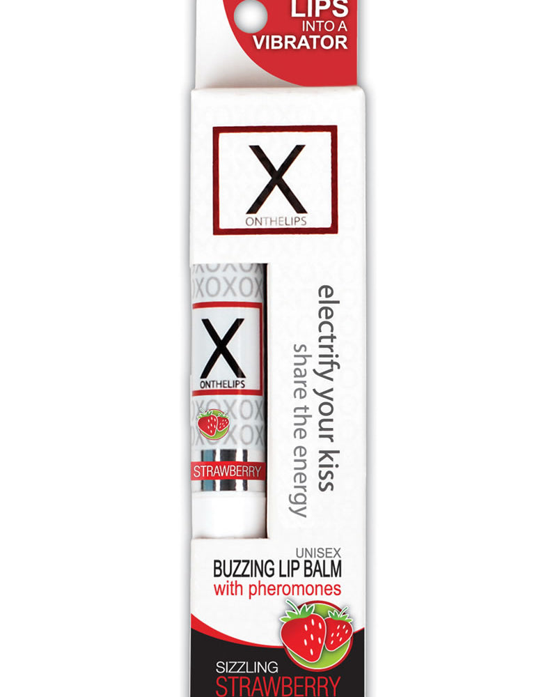 Bálsamo labial estimulante X On The Lips con feromonas Sizzling Strawberry, 0,75 onzas