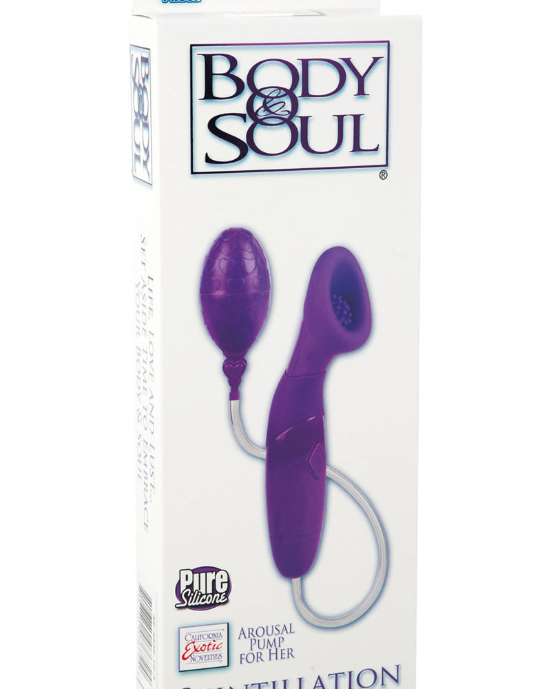 Bomba de clítoris de silicona Body And Soul Scintillation resistente al agua color morado