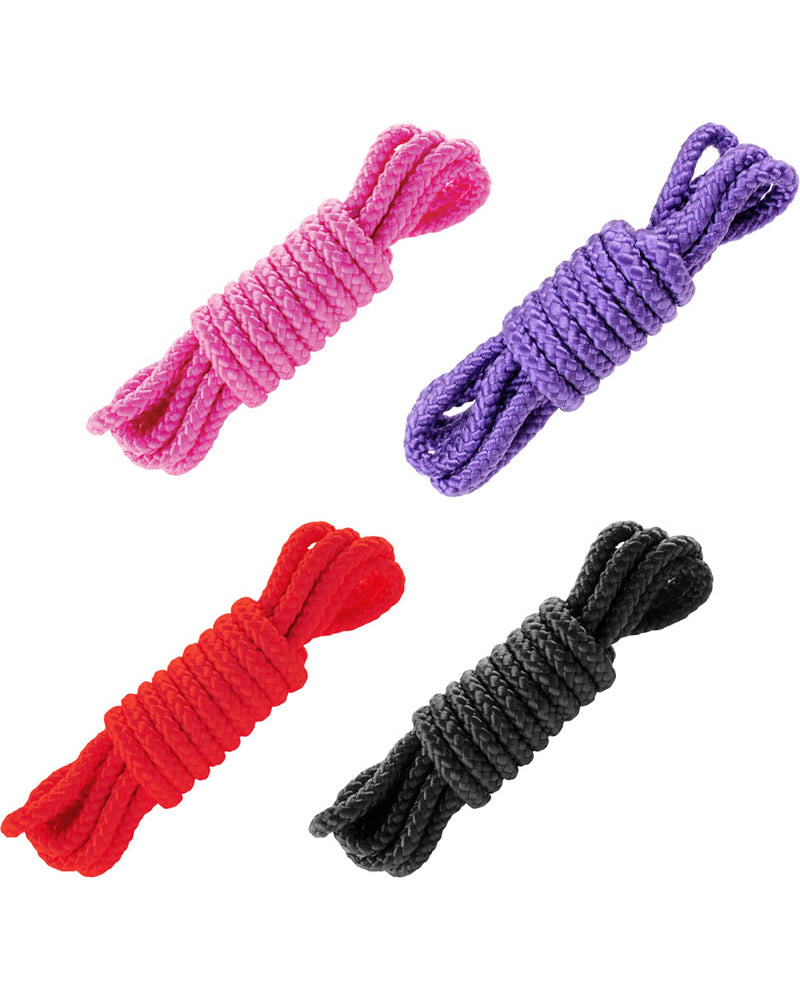 Expositor de minicuerdas de seda Fetish Fantasy en colores surtidos, 6 pies cada una, 30 por pecera