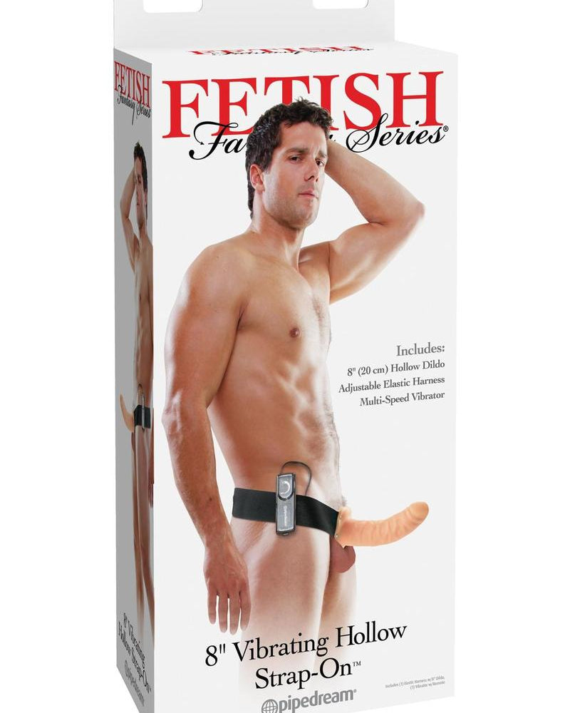 Fetish Fantasy Vibrating Hollow Strap On Flesh 8 Inch