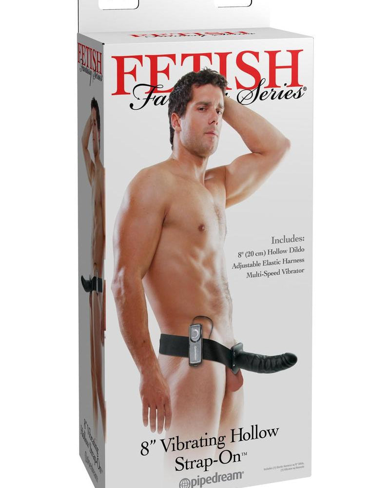 Fetish Fantasy Vibrating Hollow Strap On Black 8 Inch