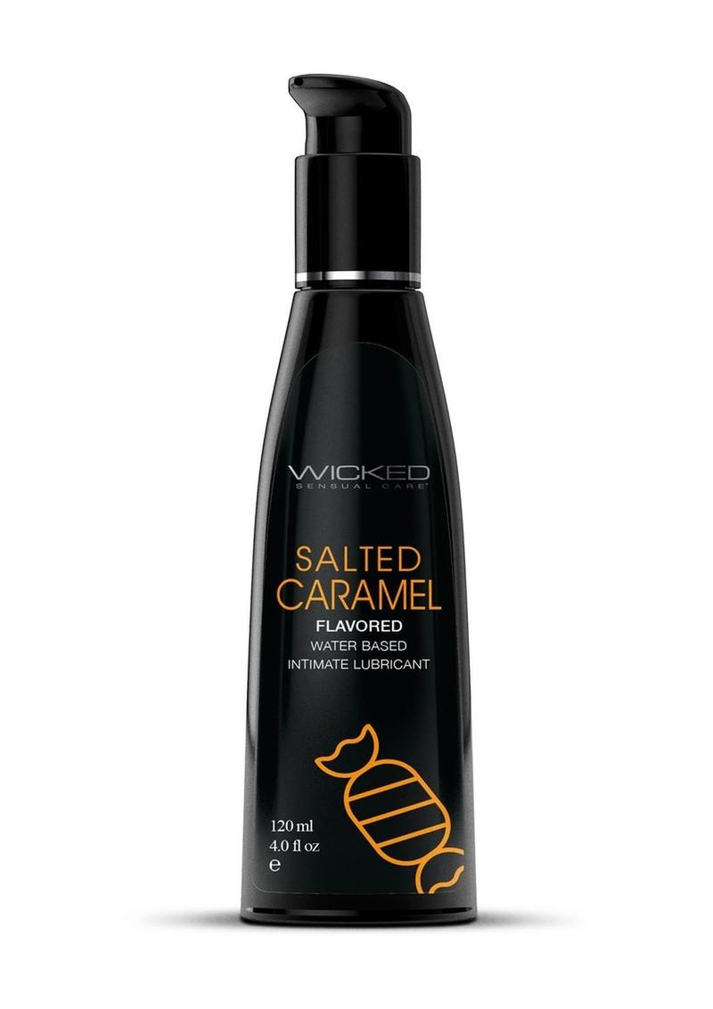 Wicked Aqua Flavored Water Based Lubricant Salted Caramel 4 Ounce