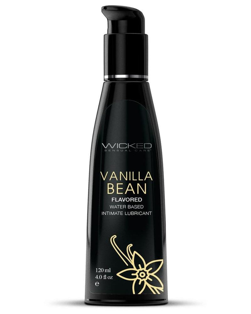 Lubricante a base de agua con sabor a vainilla Wicked Aqua, 4 onzas