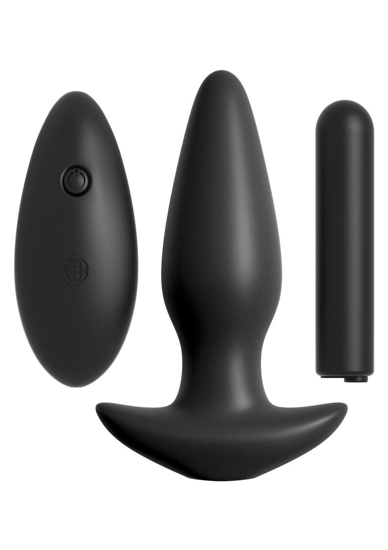 Anal Fantasy Collection Remote Control Silicone Plug Waterproof Black 4 Inch