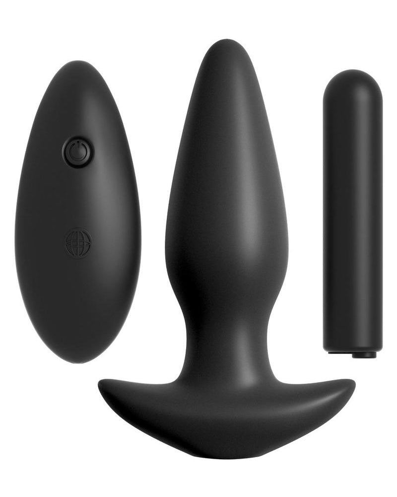 Anal Fantasy Collection Remote Control Silicone Plug Waterproof Black 4 Inch