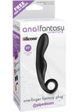 Tapón anal de silicona de fantasía con un dedo, color negro, 4,5 pulgadas