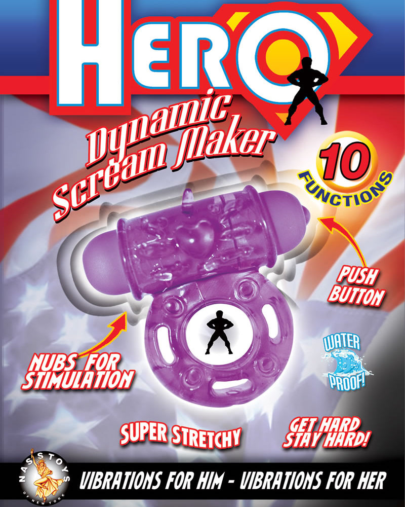 Hero Dynamic Scream Maker Cockring Waterproof Purple