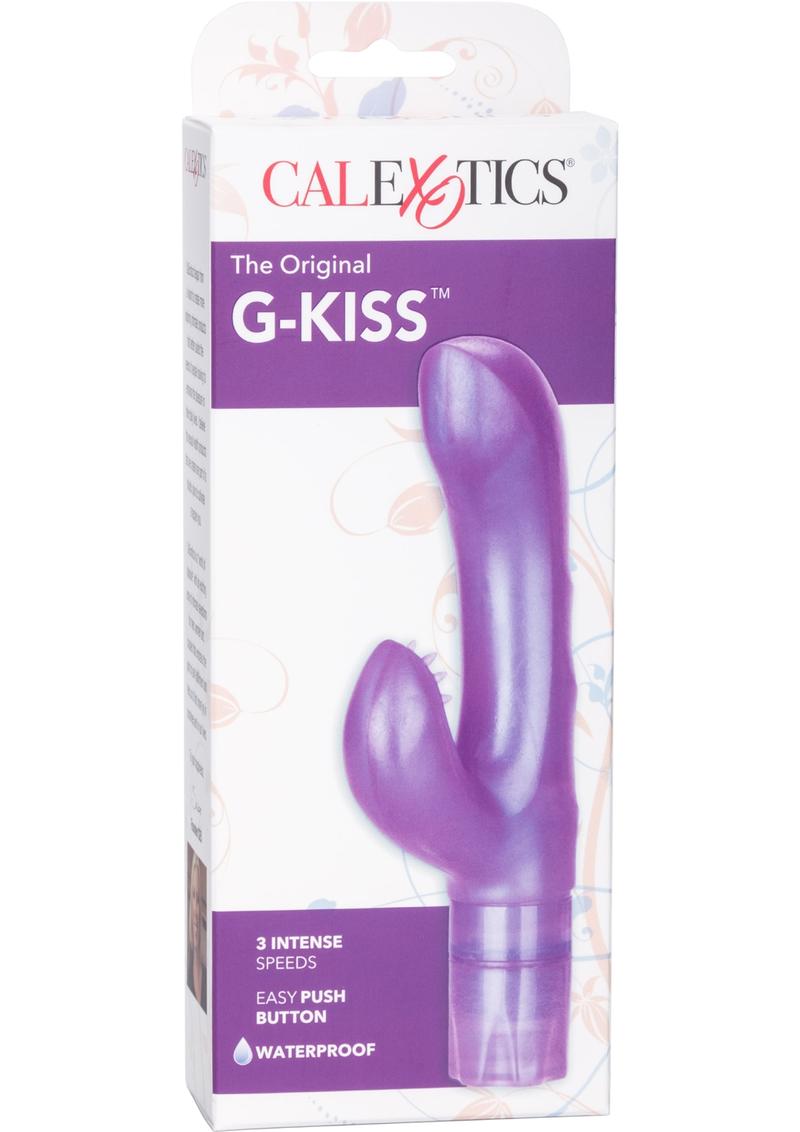 El vibrador original G-Kiss Dual Motor Vibe resistente al agua de color morado de 4 pulgadas