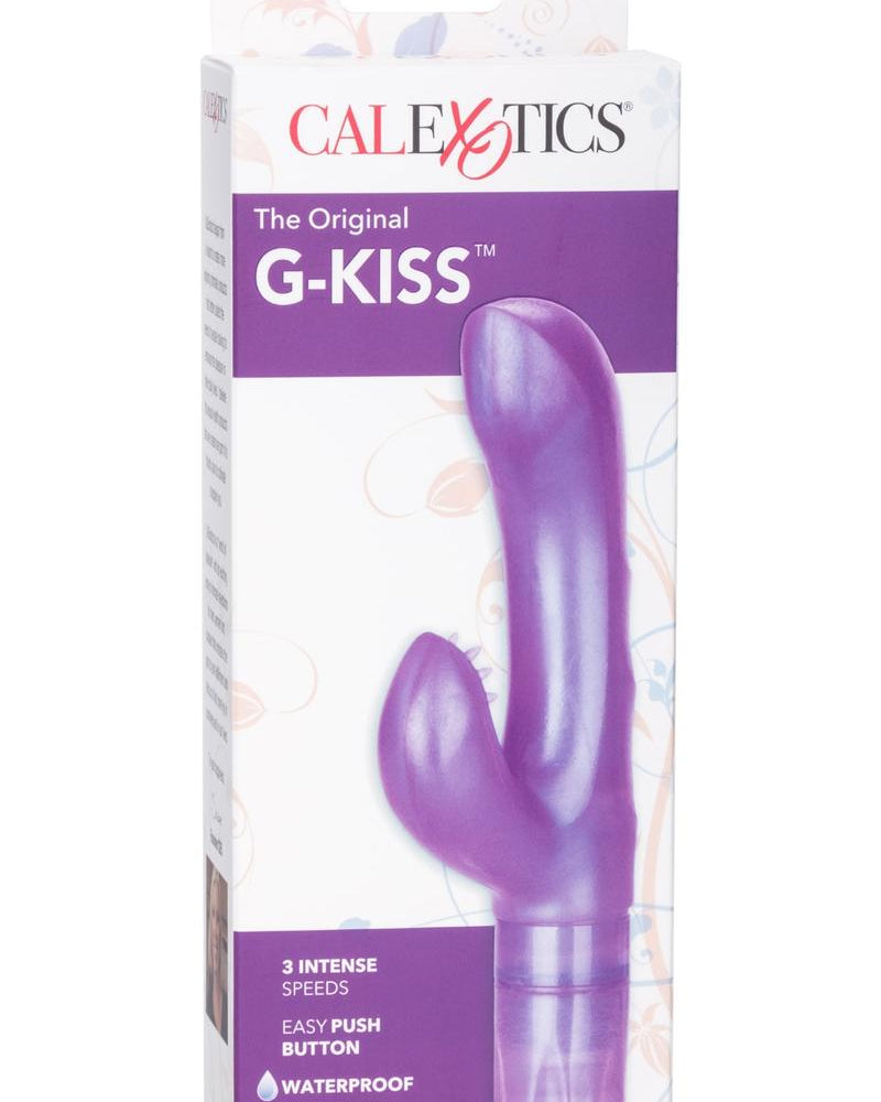 El vibrador original G-Kiss Dual Motor Vibe resistente al agua de color morado de 4 pulgadas