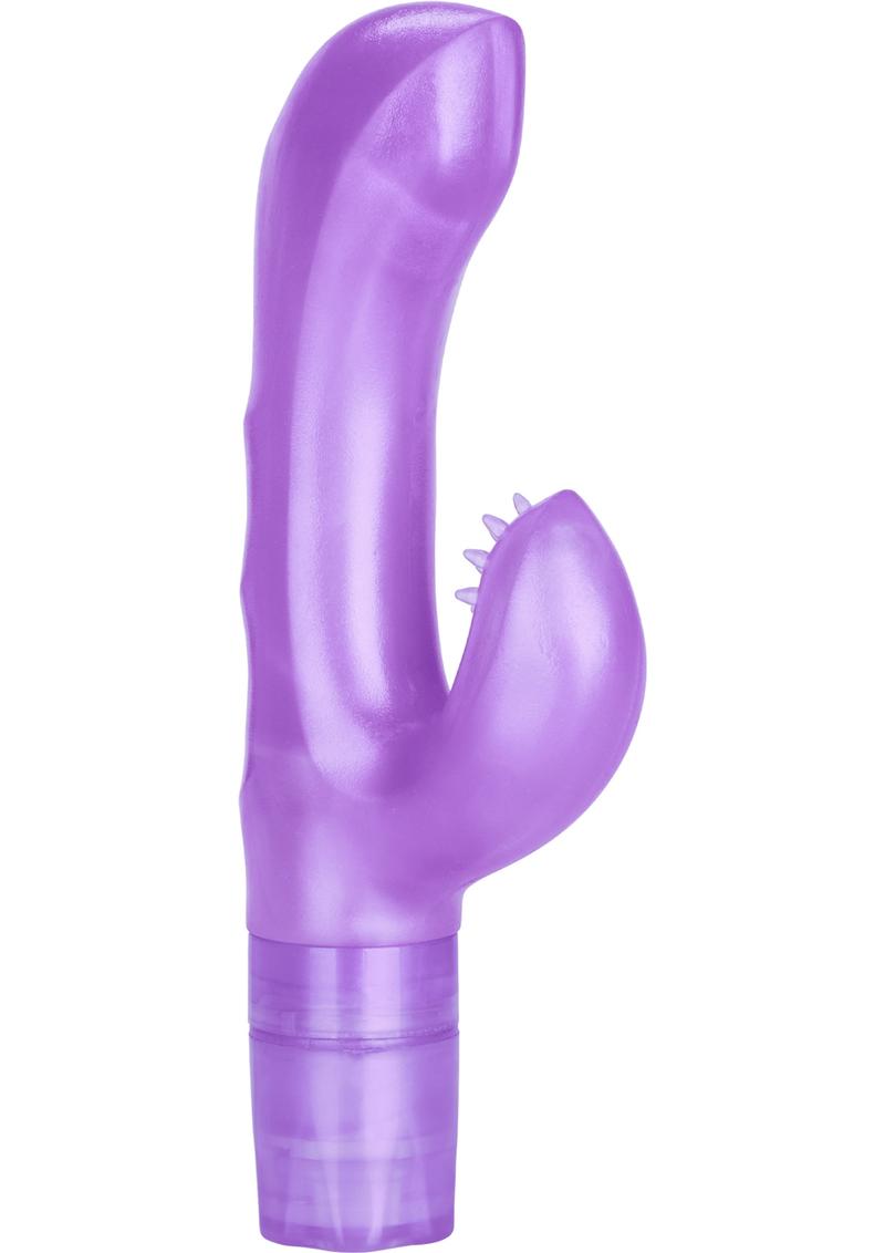 El vibrador original G-Kiss Dual Motor Vibe resistente al agua de color morado de 4 pulgadas