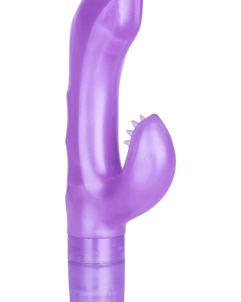 El vibrador original G-Kiss Dual Motor Vibe resistente al agua de color morado de 4 pulgadas