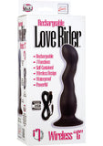 Rechargeable Love Rider Wireless G Silicone Vibrator Waterproof Black 5.25 Inch