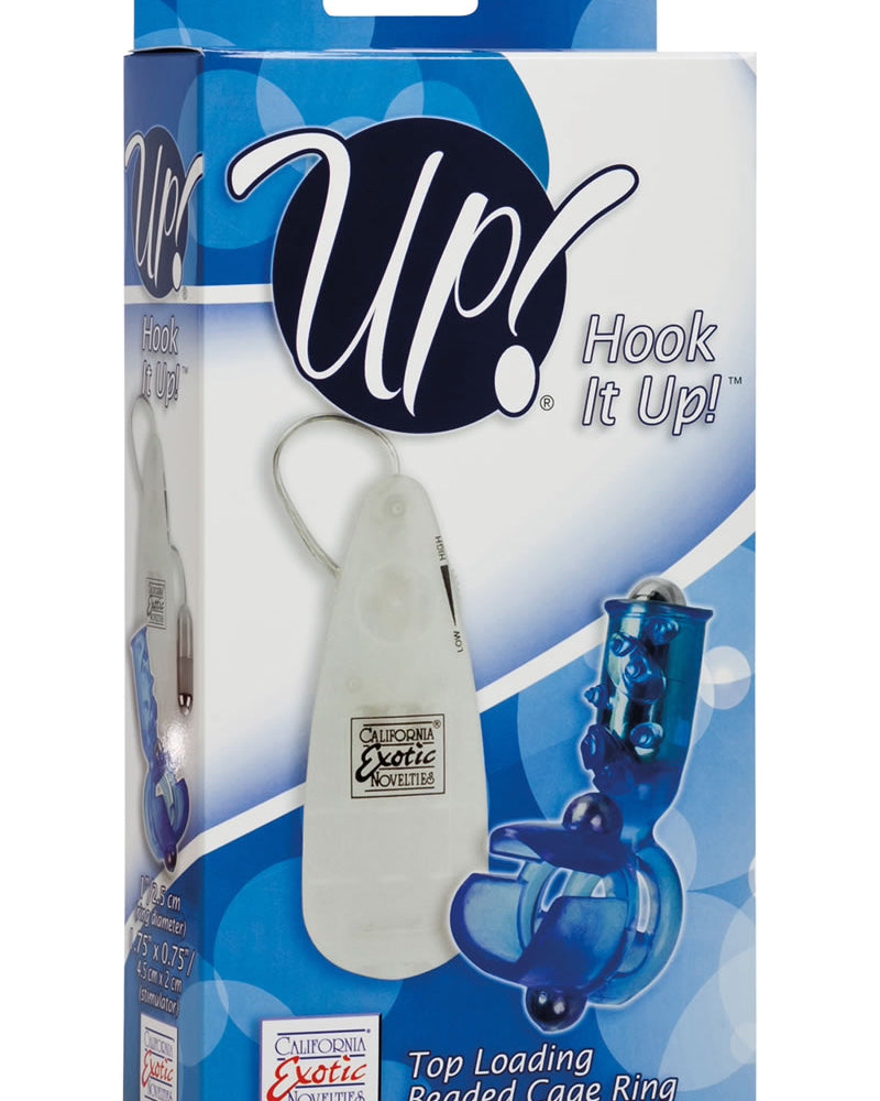Anillo de jaula con control remoto y cuentas de carga superior Up Hook It Up, resistente al agua, color azul
