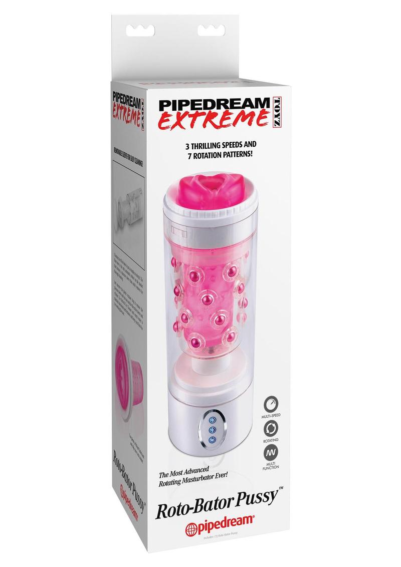 Pipedream Extreme Roto Bator Pussy Masturbator Pink 9.5 Inch