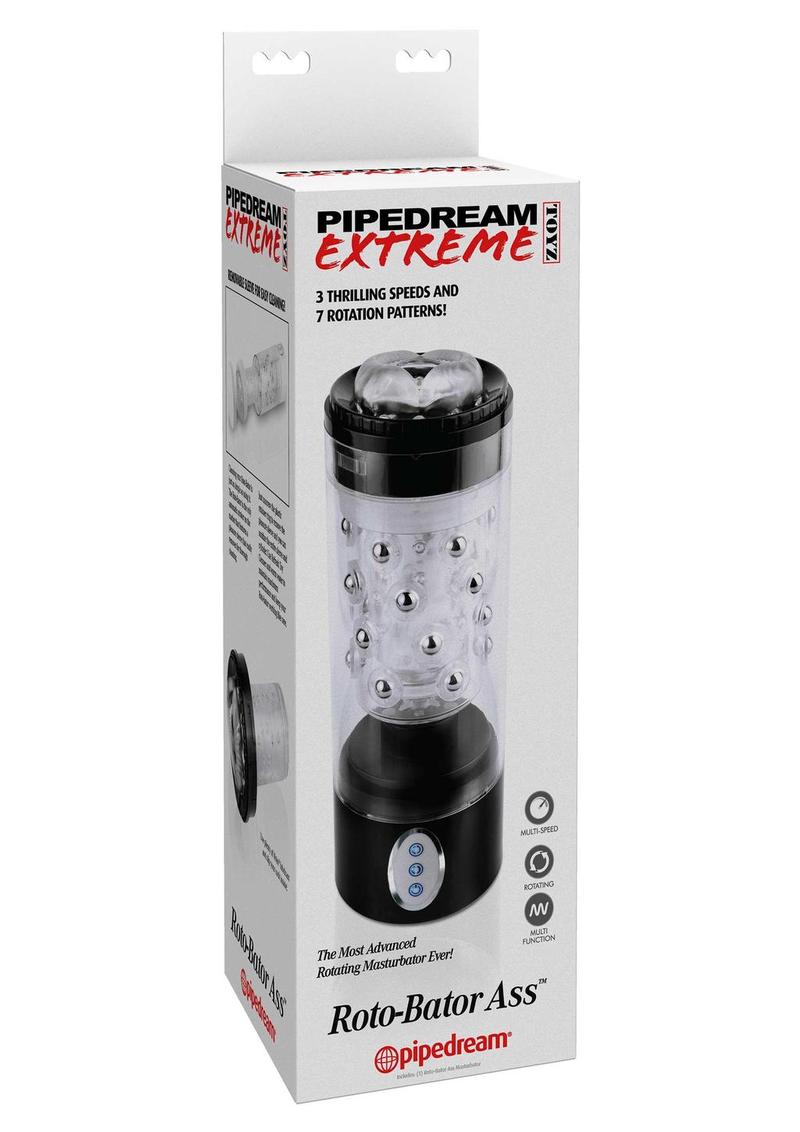 Pipedream Extreme Roto Bator Ass Masturbator Clear 9.5 Inch