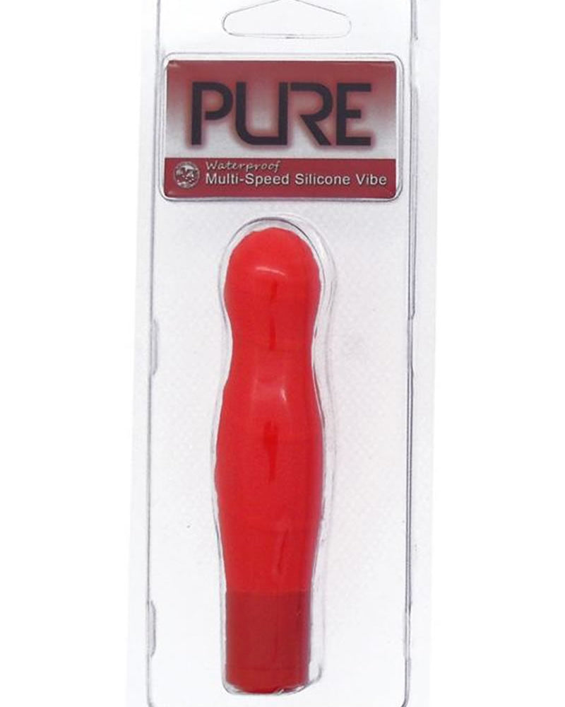 Vibrador de silicona de múltiples velocidades Pure Carress resistente al agua Coral de 4,25 pulgadas