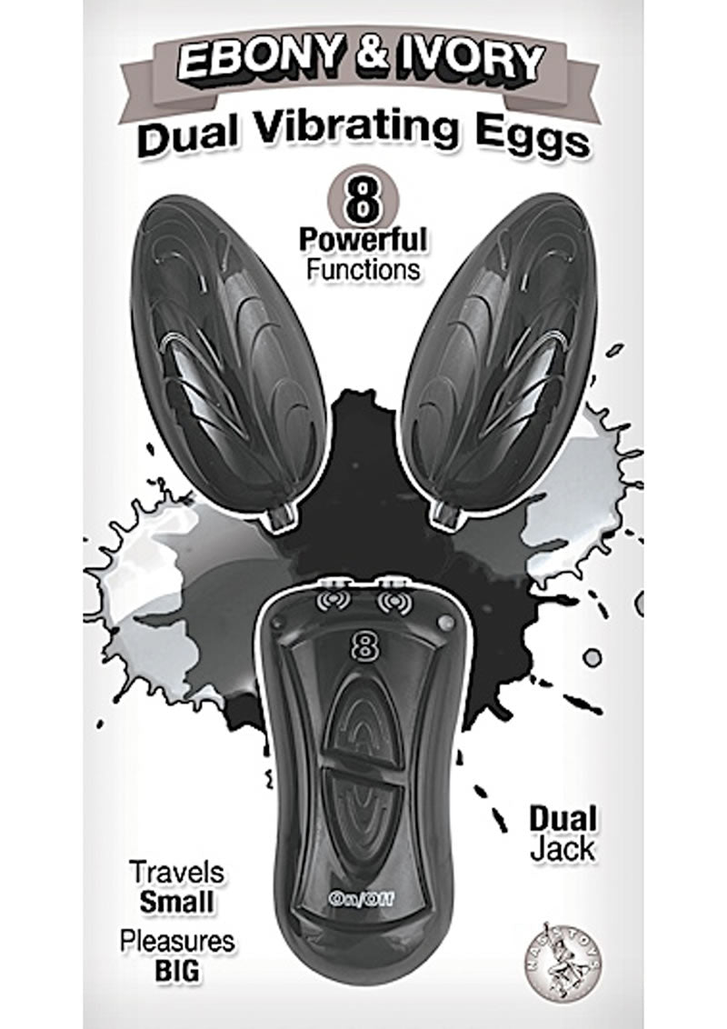 Ebony and Ivory Dual Vibrating Remote Control Eggs Black