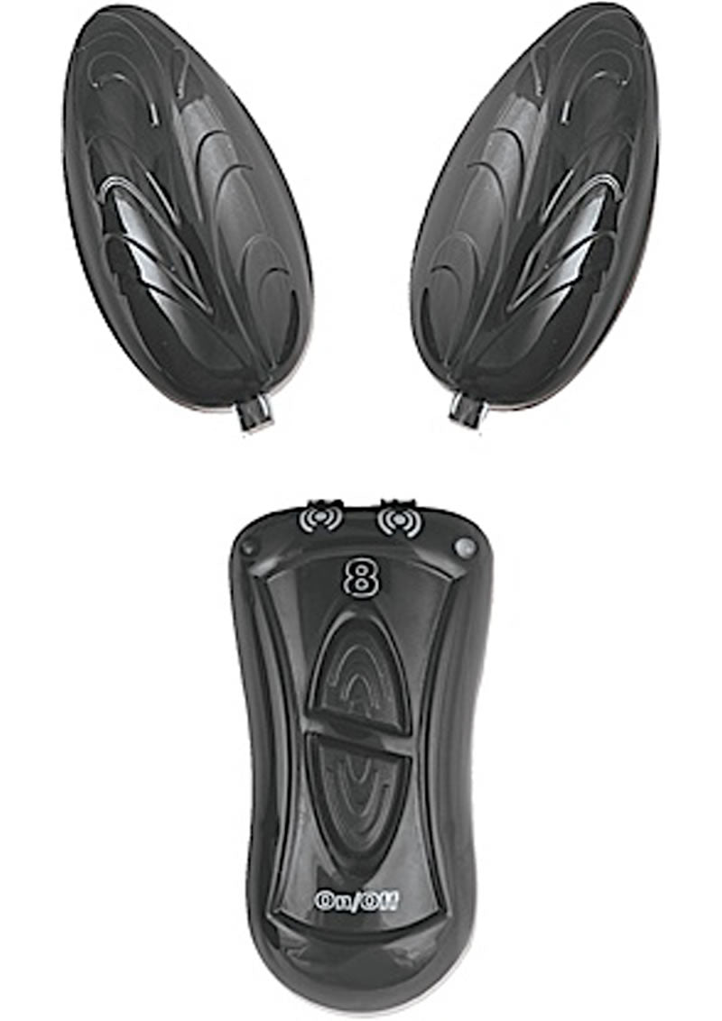 Ebony and Ivory Dual Vibrating Remote Control Eggs Black