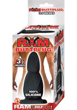 Ram Silicone Buttplug Waterproof Black 3.5 Inch