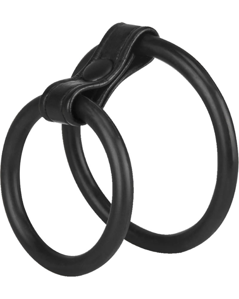Macho Silicone Duo Cock And Ball Ring Black