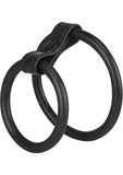 Macho Silicone Duo Cock And Ball Ring Black