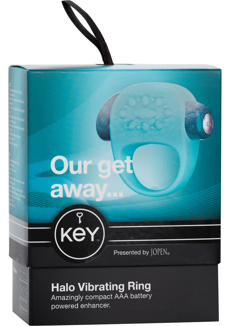 Key Halo Silicone Vibrating Ring Waterproof Robin Egg Blue