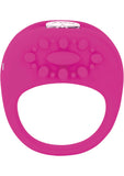 Key Ela Rechargeable Vibrating Silicone Ring Waterproof Raspberry Pink