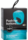 Key Ela Rechargeable Vibrating Silicone Ring Waterproof Robin Egg Blue