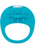 Key Ela Rechargeable Vibrating Silicone Ring Waterproof Robin Egg Blue