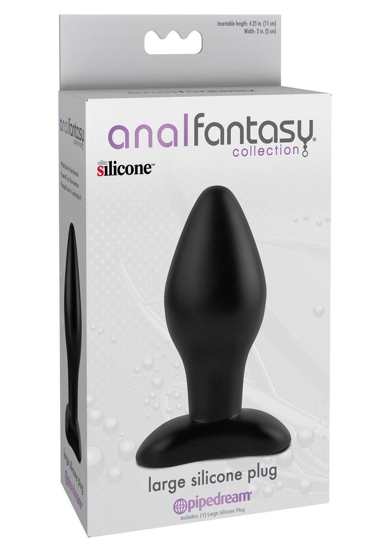 Anal Fantasy Collection Large Silicone Plug Black 4.25 Inch