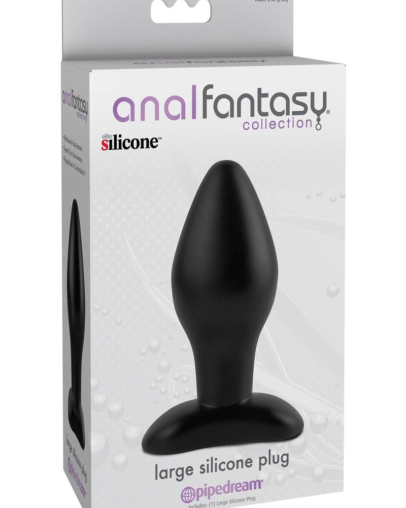 Anal Fantasy Collection Large Silicone Plug Black 4.25 Inch