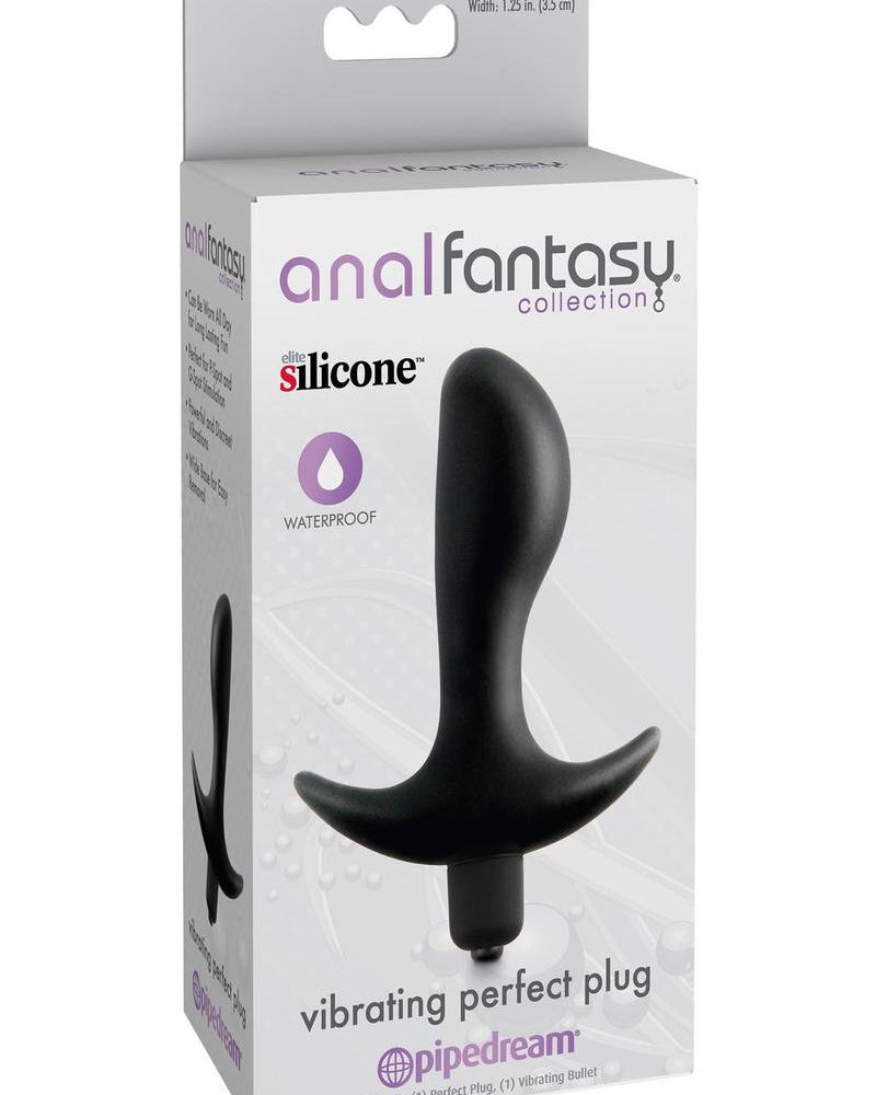 Tapón vibrador de silicona Anal Fantasy Collection, resistente al agua, color negro, 3,5 pulgadas