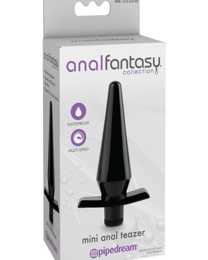 Mini vibrador anal Teazer de Anal Fantasy Collection, resistente al agua, 3,5 pulgadas, color negro