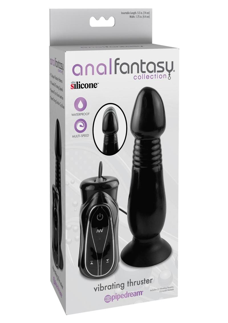 Vibrador Anal Fantasy Collection de silicona resistente al agua, color negro, 5,5 pulgadas
