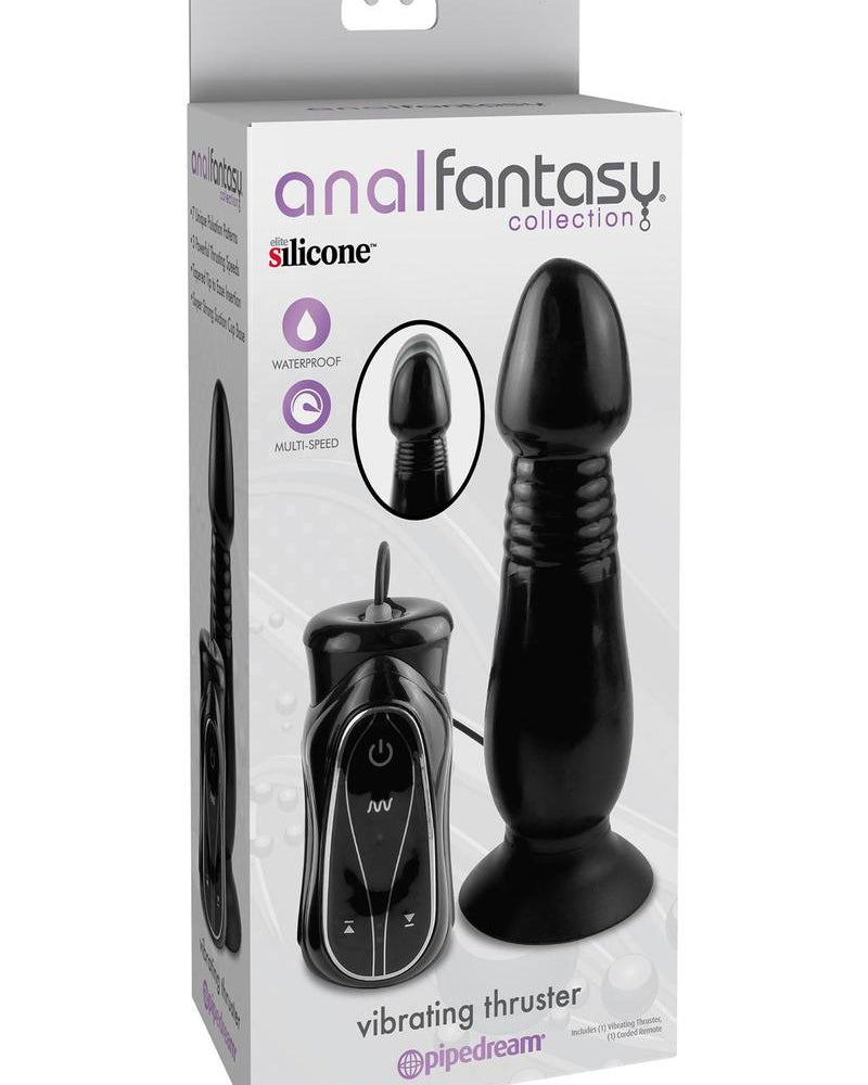 Anal Fantasy Collection Vibrating Thruster Silicone Vibe Waterproof Black 5.5 Inch