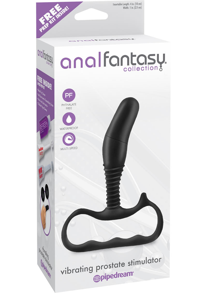 Estimulador de próstata vibratorio Anal Fantasy Collection, resistente al agua, color negro, 4 pulgadas