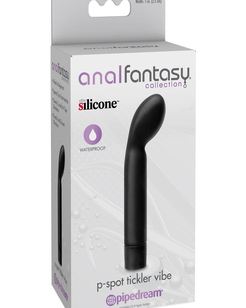 Anal Fantasy Collection P-Spot Tickler Silicone Vibe Waterproof Black 4.75 Inch