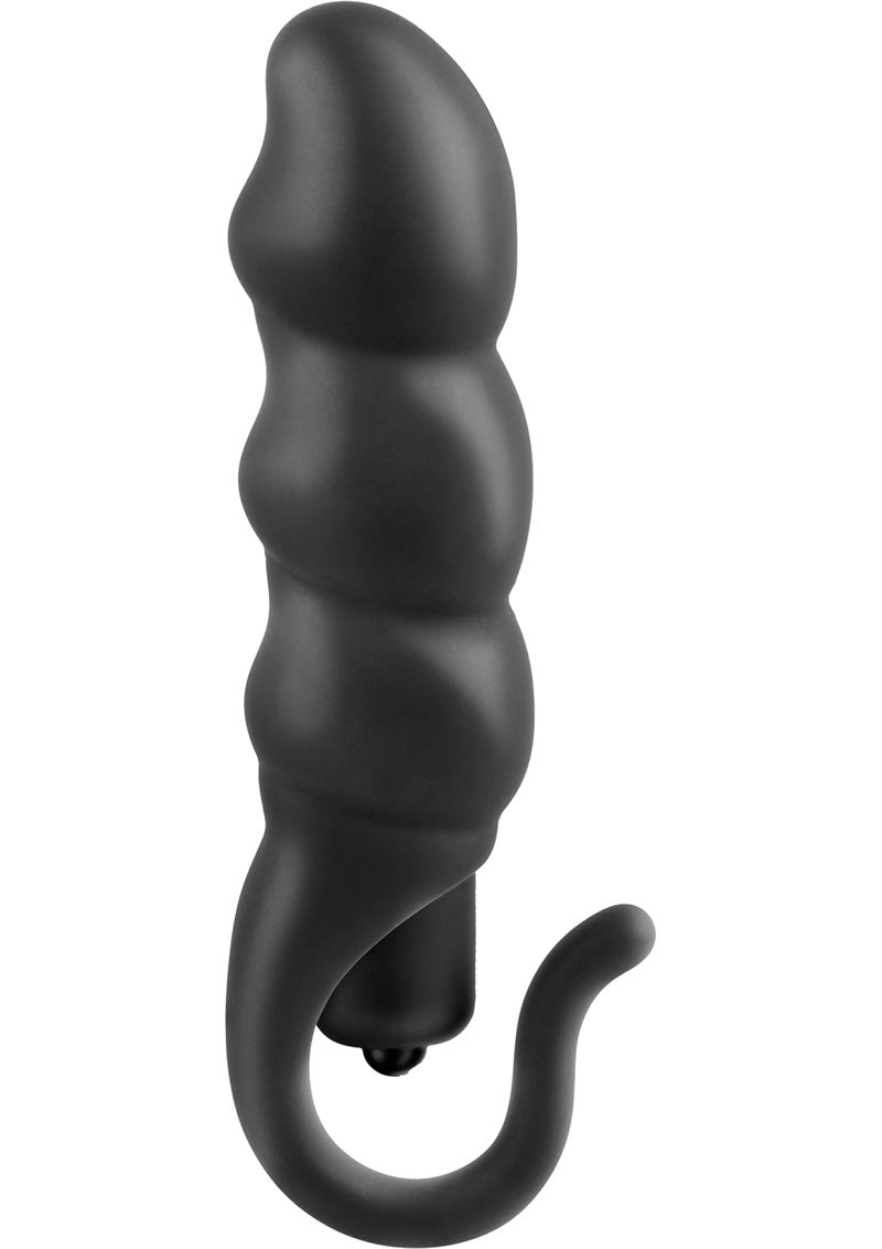 Vibrador Anal Fantasy Collection Wild Wiggler de silicona, color negro, 3,5 pulgadas