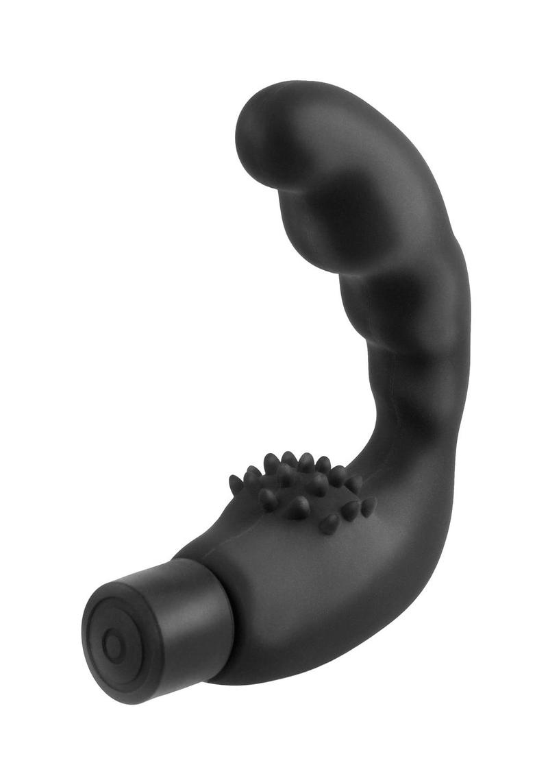 Masajeador vibratorio Anal Fantasy Collection Reach Around de silicona resistente al agua, color negro, 4,25 pulgadas