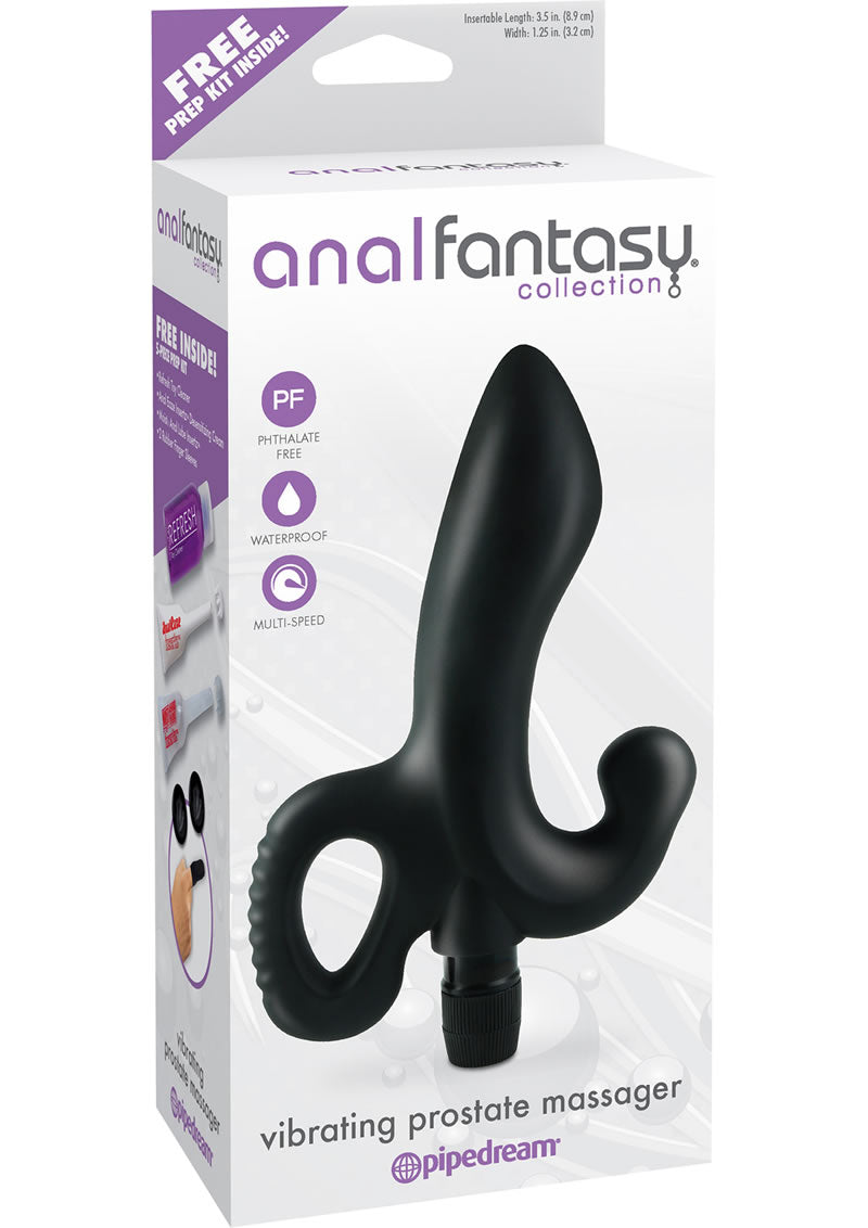 Masajeador de próstata vibratorio Anal Fantasy Collection, resistente al agua, color negro, 3,5 pulgadas