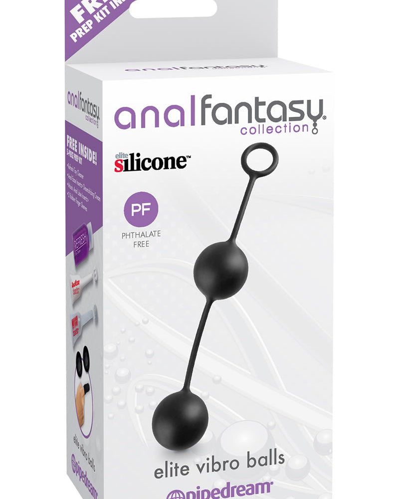 Bolas vibradoras Elite de silicona de la colección Anal Fantasy en color negro