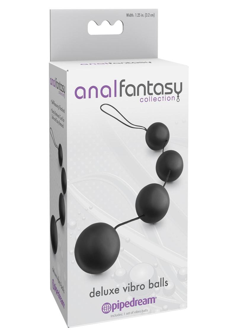 Bolas vibradoras de lujo de Anal Fantasy, color negro