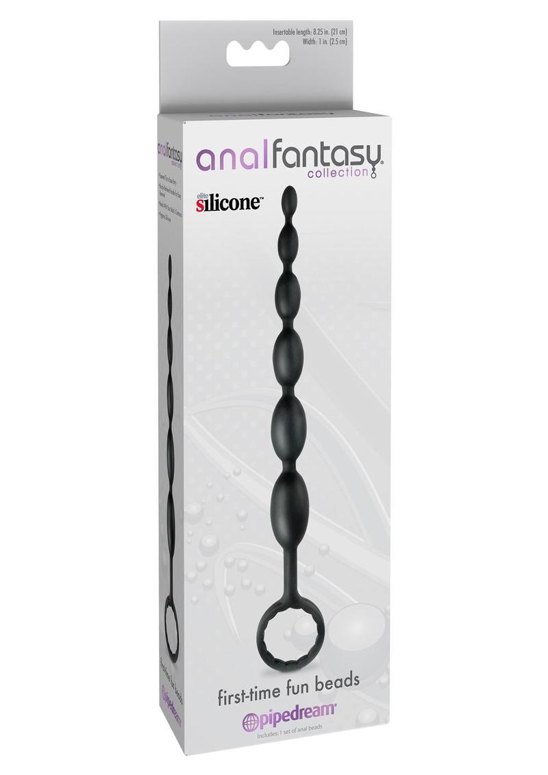 Anal Fantasy Collection Silicone First Time Fun Beads 8.25 Inch Black