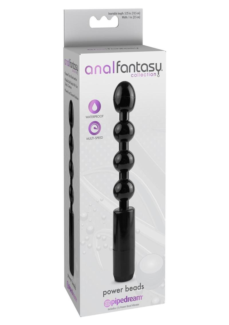 Anal Fantasy Collection Power Beads Waterproof Black 5.25 Inch