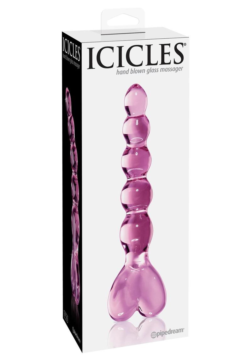 Icicles No 43 Beaded Glass Pink