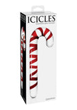 Icicles No 59 Candy Cane Glass Massager Clear/Red